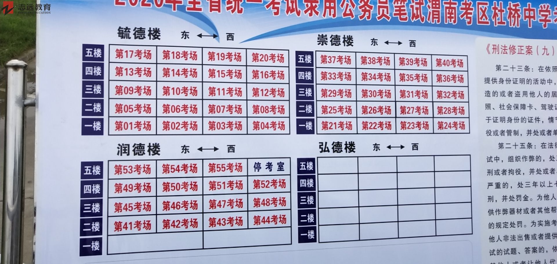 2020陜西公務(wù)員考試渭南考點(杜橋中學(xué)新校區(qū))(圖1)